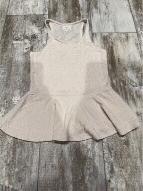 Pins and Needles XS Cream Lace Peplum Tank Top